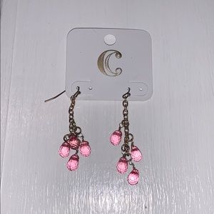 Charming Charlie pink crystal dangling earrings